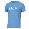 HUK Youth Pursuit Solid Short Sleeve Shirt, Fishing Shirt for Kids, Marolina Blue, X-Small view 1