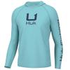 HUK Mens Icon X Hoodie, Fishing Shirt With Sun Protection for Men, Marine Blue, Large view 1