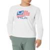 HUK Mens Pursuit Pattern Long Sleeve Shirt, Performance Fishing Shirt, Huk Stripes - White, X-Large view 2
