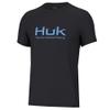 HUK Boys Pursuit Solid Short Sleeve Shirt, Fishing for Kids, Black, X-Small US view 1