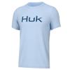 HUK Youth Performance Fishing Logo Tee, Short Sleeve T-Shirt for Kids, Ice Water, Large view 1