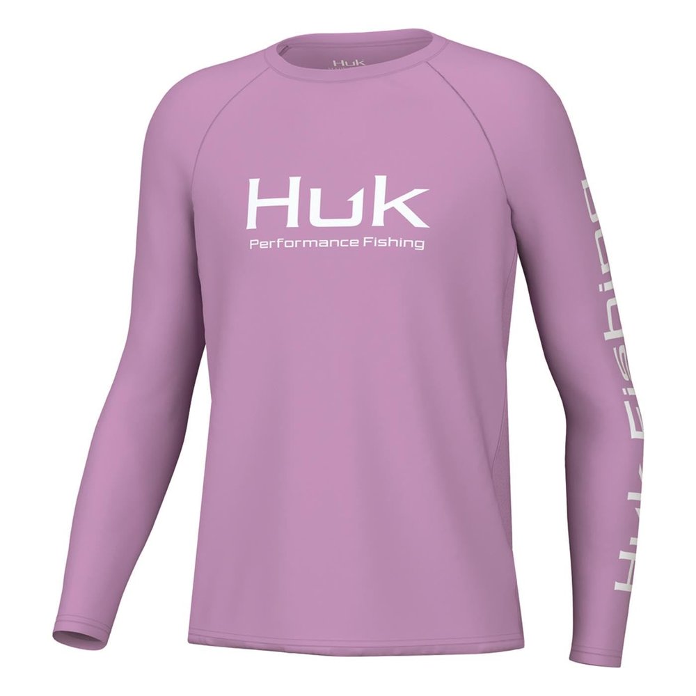 HUK Youth Pursuit Solid Long Sleeve Shirt, Fishing Shirt for Kids, Sheer Lilac, X-Large