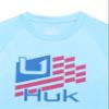 HUK Youth Pursuit Pattern Long Sleeve Shirt, Fishing Shirt for Kids, Huk Stripes - Marolina Blue, Small view 2