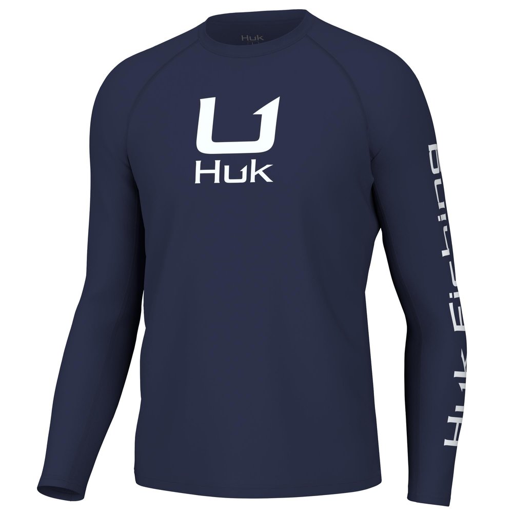 HUK Mens Icon X Crew Shirt, Long-Sleeve Performance Fishing Shirt, Naval Academy, X-Large