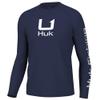 HUK Mens Icon X Crew Shirt, Long-Sleeve Performance Fishing Shirt, Naval Academy, X-Large view 1