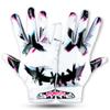TAQCHA Jester Cross Eyes Football Gloves - Elite Trendy Wide Receiver Gloves  Extra Sticky Grip for Game Day, Training, High School and College - Adult and Youth Sizes (White, Adult - Small) view 1