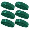 COUVER Sweatbands Sports Headband Moisture Wicking Athletic Cotton Terry Cloth Sweatband for Tennis, Basketball, Running, Gym, Working Out for Men & Women Multi-Packs - Teal w/Ribbon, 6 Pieces view 1