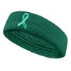 COUVER Sweatbands Sports Headband Moisture Wicking Athletic Cotton Terry Cloth Sweatband for Tennis, Basketball, Running, Gym, Working Out for Men & Women Multi-Packs - Teal w/Ribbon, 6 Pieces view 2