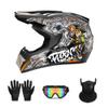 Youth Motocross Helmet, FMVSS 218 Certified Full-Face Motorcycle Helmet for Dirt Bike & ATV, Lightweight and Comfortable, 4-Piece Set (Small, White Magic) view 1
