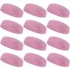 COUVER Sweatbands Sports Headband Moisture Wicking Athletic Cotton Terry Cloth Sweatband for Tennis, Basketball, Running, Gym, Working Out for Men & Women Multi-Packs - Light Pink, 12 Pieces view 1