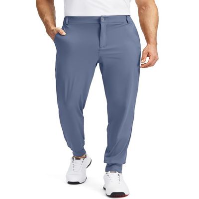 Soothfeel Men's Golf Joggers Pants with 5 Pockets Slim Fit Stretch Sweatpants Running Travel Dress Work Pants for Men(Stone_Blue, M)
