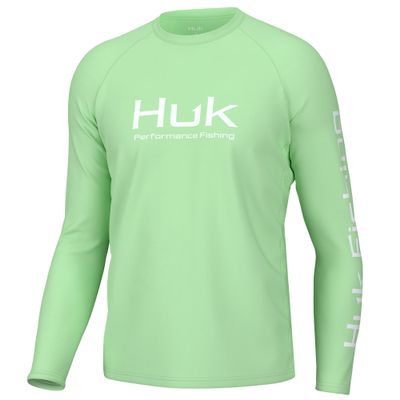 HUK Mens Pursuit Vented Long Sleeve Shirt, +30 UPF Fishing Shirt, Patina, Small
