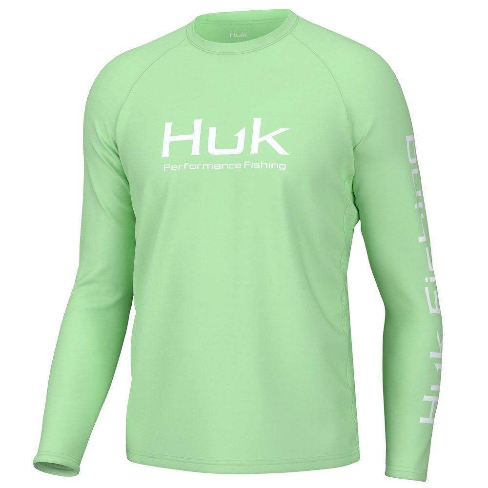 HUK Mens Pursuit Vented Long Sleeve Shirt, +30 UPF Fishing Shirt, Patina, Small