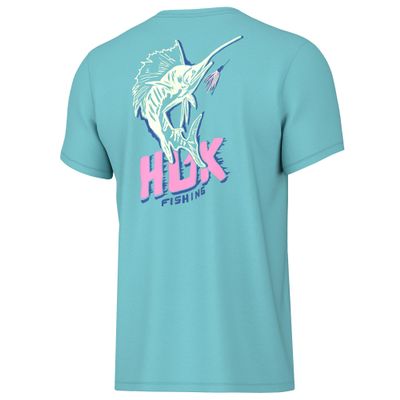 HUK Boys Short Sleeve Performance Tee, Kids Fishing T-Shirt, Sail Bones - Marine Blue, Small US