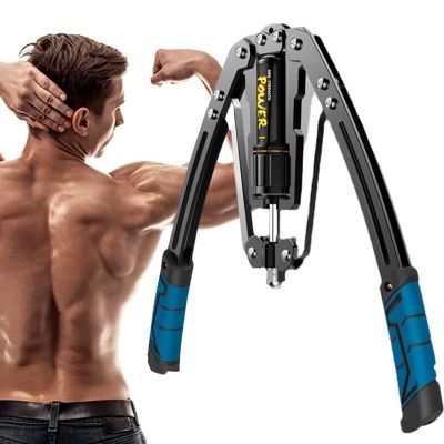 GGZONE Hydraulic Power Twister Adjustable Arm-Exerciser - Home Chest Expander 22-440lbs, Home Fitness Equipment Bar for Men & Women with Resistance (Color : Blue)