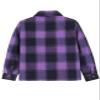 Toddler Boy Girl Sherpa Fleece Lined Flannel Shirt Button Winter Thick Plaid Flannel Shacket Jackets Coat Purple 3T view 4