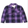 ZENTHACE Kids Girls Sherpa Fleece Lined Flannel Shacket Jacket Fall Plaid Button Down Flannel Shirts Thick Boy Purple S Size 5-6 view 1
