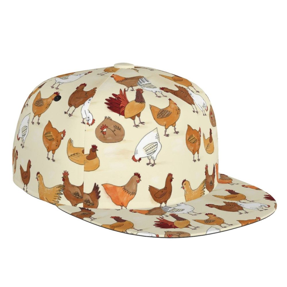 A Brood of Chickens Baseball Cap for Men Women Snapback Hat Hip Hop Style Flat Bill Brim Adjustable Visor Beach Trucker Hat