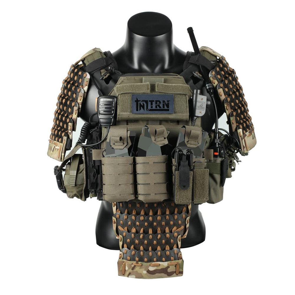 KAROYD Samurai Tactical Armor, Tactical Armor Full Set - Includes 2X Shoulder Armor+1x Groin Armor+2X Wrist Armor (Without Vest)