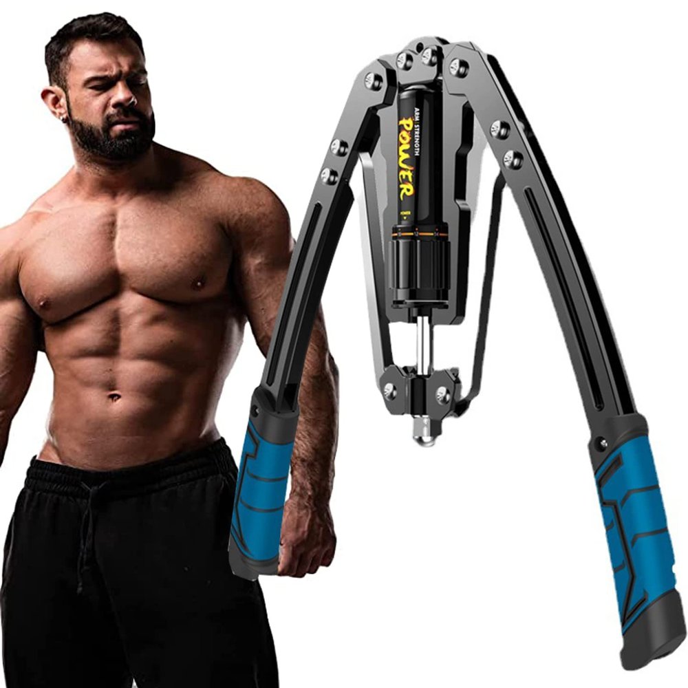 GGZONE Upgrade Hydraulic Power Twister, Adjustable 22-440lbs Twister Arm Exerciser with Stretchable Handle, Home Chest Expander & for Muscle Training (Color : Blue)