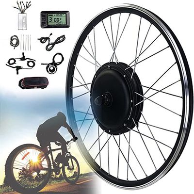 Electric Bike Conversion Kit 48V 250W 350W 500W 1000W 1500W Front Hub Motor Kit E-Bike Conversion Kit 20"/24"/26"/27.5"/28"/29"/700C Front Wheel Electric Bike Kit with LCD8S Display ,350W-700C