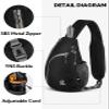 WATERFLY Crossbody Sling Bag Small Water Resistant Backpack Lightweight Shoulder Chest Daypack for Men Women Hiking Travel view 4