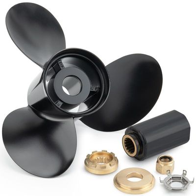 Qiclear 14 1/2 x 19 Pitch 48-832830A45 Rubber Hub Aluminum Boat Outboard Moto Propeller fit Mercury Engines 135-300HP&Mercruiser Alpha One Propeller, Hub Kits Included, 15 Spline Tooth,RH