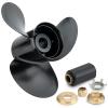 Qiclear 14 1/2 x 19 Pitch 48-832830A45 Rubber Hub Aluminum Boat Outboard Moto Propeller fit Mercury Engines 135-300HP&Mercruiser Alpha One Propeller, Hub Kits Included, 15 Spline Tooth,RH view 3