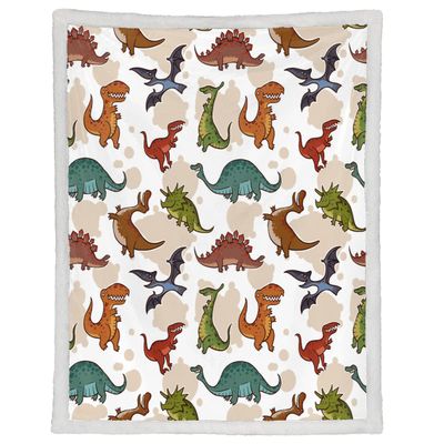Cute Dinosaur Theme Throw Blanket Lightweight Soft Blanket for Women Mom Adult Couch Bed Camping Outdoor Picnic Travel Outdoor (30 x 40 in)