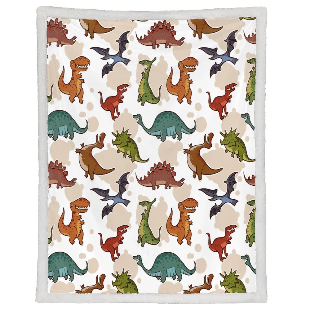 Cute Dinosaur Theme Throw Blanket Lightweight Soft Blanket for Women Mom Adult Couch Bed Camping Outdoor Picnic Travel Outdoor (30 x 40 in)