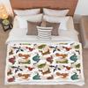 Cute Dinosaur Theme Throw Blanket Lightweight Soft Blanket for Women Mom Adult Couch Bed Camping Outdoor Picnic Travel Outdoor (30 x 40 in) view 2
