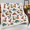 Cute Dinosaur Theme Throw Blanket Lightweight Soft Blanket for Women Mom Adult Couch Bed Camping Outdoor Picnic Travel Outdoor (30 x 40 in) view 3