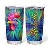 Hyturtle Personalized Gifts For Chicken Lover - Chickens Prints Customized Name Stainless Steel Tumbler 20oz With Lid - Idea Farm Animals Lover Gifts For Women, Girl, kids On Birthday, Christmas view 1