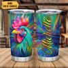 Hyturtle Personalized Gifts For Chicken Lover - Chickens Prints Customized Name Stainless Steel Tumbler 20oz With Lid - Idea Farm Animals Lover Gifts For Women, Girl, kids On Birthday, Christmas view 2