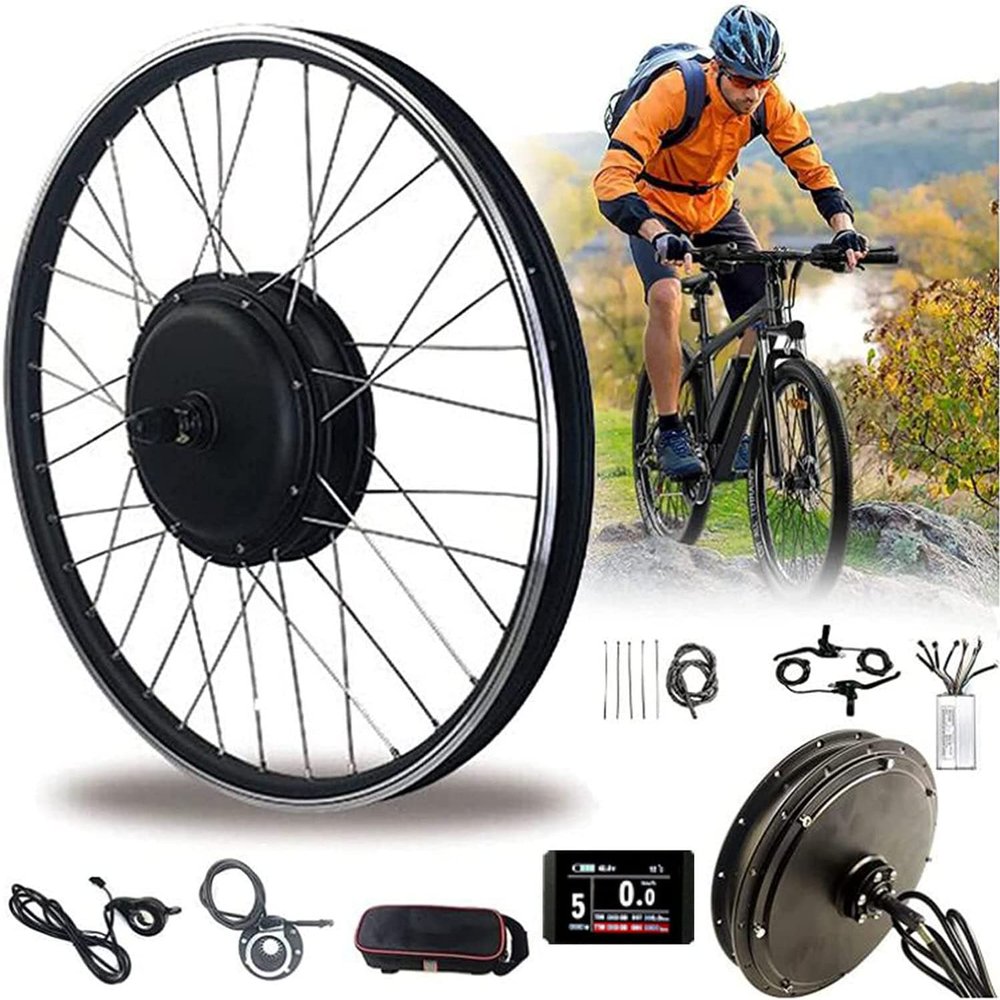 E-Bike Conversion Kit 20"/24"/26"/27.5"/28"/700C Front Motor 36V/48V 350W/500W Brushless with teeth Hub Motor, Electric Bike Conversion kit ,ebike conversion Kit,with KT-LCD8 Display,27.5in-36V/350W
