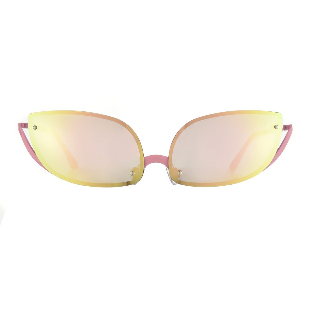 ICARA Futuristic Sunglasses for Men Women Fashion Y2K Wrap Around Sun Glasses (PINK)