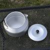Keenso Coffee Pot, Camping Kettle Lightweight Aluminum Alloy Portable Camp Tea Pot Coffee Pot Silicone Handle for Barbecue Picnic Outdoor Hiking 15x15x16cm Silver view 2