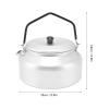 Keenso Coffee Pot, Camping Kettle Lightweight Aluminum Alloy Portable Camp Tea Pot Coffee Pot Silicone Handle for Barbecue Picnic Outdoor Hiking 15x15x16cm Silver view 4