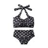 Baby Girl Bikini Kids Toddler Polka Dot Swimsuits Swimwear Beach Bathing Suit Bikinis Set Girls (Black, 6-12 Months) view 1
