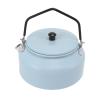 Coffee Pot, 0.9L Camping Kettle Multipurpose Tea Pot Aluminium Alloy Portable Tea Kettle Silicone Handle for Camping Picnic Outdoor Hiking 15x15x16cm (Sky Blue) view 2