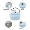 Coffee Pot, 0.9L Camping Kettle Multipurpose Tea Pot Aluminium Alloy Portable Tea Kettle Silicone Handle for Camping Picnic Outdoor Hiking 15x15x16cm (Sky Blue) view 3