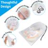 Clear Shoe Bags - 10 PCS, 15.7" x 11.8", Drawstring Travel Shoe Bags for Packing, Waterproof Dustproof Portable Shoe Storage for Men and Women view 3