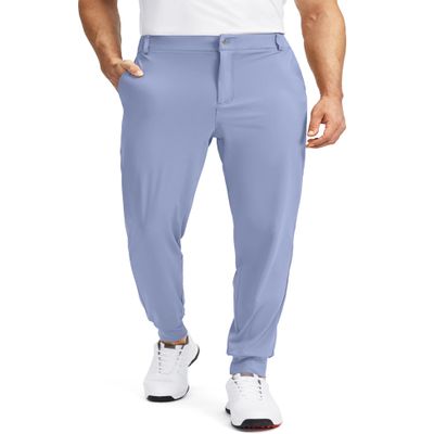 Soothfeel Men's Golf Joggers Pants with 5 Pockets Slim Fit Stretch Sweatpants Running Travel Dress Work Pants for Men(Lavender, M)