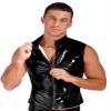 Lorilida Mens Wet Look Faux Leather Zipper Sleeveless Jacket T-Shirts Slim Fit Muscle Tops Waistcoat Black XX-Large view 2