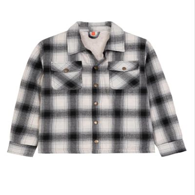 ZENTHACE Little Big Kids Girls Boys Sherpa Fleece Lined Plaid Flannel Shirt Jacket Winter Warm Shacket Coat ASP M Size 7-8