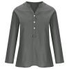 Womens Plus Size Button Down Tshirts Work Casual Tunic Shirts Oversized Boyfriend Tops Lapel Collar Loose Fit Blouses Gray view 4