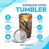 Hyturtle Personalized Gifts For Hummingbird Lover - Hummingbird With Floral Custom Name Stainless Steel Tumbler 20oz With Lid - Idea Animal Lover Gifts For Women Girl Kids On Birthday, Christmas view 4