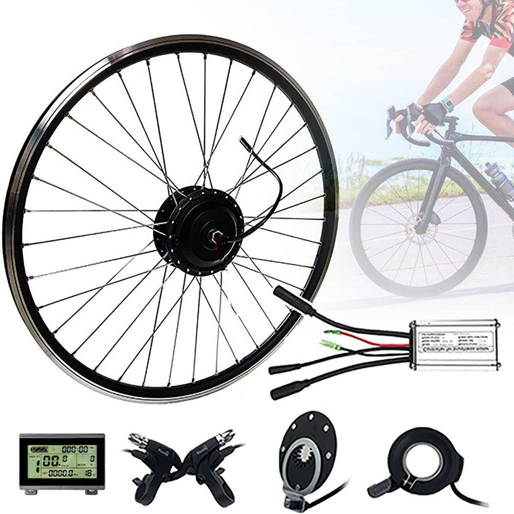 GEHPYYDS Front Hub Motor Kit,36V 48V 250W 350W 500W 1000W 1500W Ebike Conversion Kits Front Wheel 20"-700C Electric Bike Conversion kit, Brushless Hub Motor E-Bike Conversion Kit,700C-36V/500W