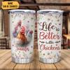 Hyturtle Personalized Gifts For Chicken Lover - Life Is Better With Chickens Stainless Steel Tumbler 20oz With Lid - Idea Farm Animals Lover Gifts For Women, Girl, Kids On Birthday, Christmas view 2