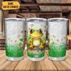Hyturtle Personalized Gifts For Frog Lover - Frog Prints Customized Name Stainless Steel Tumbler 20 oz With Lid - Idea Cute Animals Lover Gifts For Women, Girl, Kids On Birthday, Christmas view 2